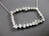 EXTRA LARGE & LONG 3.93CT DIAMOND 14KT WHITE GOLD OPEN RECTANGULAR LOVE NECKLACE