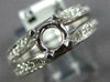 ESTATE LARGE .48CT DIAMOND 14K WHITE GOLD ROUND SEMI MOUNT ENGAGEMENT RING 11734