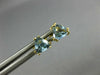 ESTATE .90CT AAA AQUAMARINE 14KT YELLOW GOLD 3D TRILLION STUD EARRINGS #25206