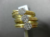 ESTATE LARGE .54CT DIAMOND 18K 2 TONE GOLD 3 FLOWER MULTI BAND FLEXIBLE FUN RING