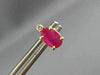 ESTATE 1.64CT DIAMOND & AAA RUBY 14KT YELLOW GOLD 3D CLASSIC OVAL STUD EARRINGS