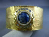 ESTATE WIDE 4.97CT DIAMOND & AAA SODALITE 18KT YELLOW GOLD CUFF BANGLE BRACELET