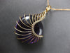 LARGE 25.84CT DIAMOND & AAA AMETHYST 14KT ROSE GOLD ROUND FUN FLOATING PENDANT