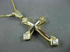 ESTATE .40CT DIAMOND 14K WHITE & YELLOW GOLD 3D PRINCESS CUT CROSS PENDANT 21597