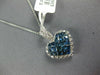 2.35CT DIAMOND & AAA SAPPHIRE 14KT WHITE GOLD INVISIBLE HEART SHAPE LOVE PENDANT