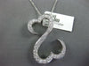 ESTATE 1.36CT DIAMOND 14K WHITE GOLD DOUBLE HEART INFINITY LOVE FLOATING PENDANT