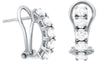 ESTATE 1.3CT DIAMOND 18KT WHITE GOLD 3D CLASSIC ROUND 5 STONE HANGING EARRINGS