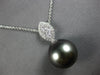 LARGE .37CT DIAMOND & AAA TAHITIAN PEARL 18KT WHITE GOLD MARQUISE LOVE NECKLACE