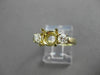ESTATE .37CT DIAMOND 14KT YELLOW GOLD 3 STONE SEMI MOUNT ENGAGEMENT RING #18365