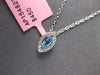 .16CT DIAMOND & AAA BLUE TOPAZ 14KT WHITE GOLD MARQUISE SHAPE FLOATING PENDANT