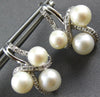 .05CT DIAMOND & AAA SOUTH SEA PEARL 14KT WHITE GOLD LOVE KNOT HANGING EARRINGS