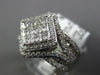 LARGE 1.50CT DIAMOND 14K WHITE GOLD ROUND & PRINCESS SQUARE HALO ENGAGEMENT RING
