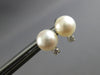 ESTATE .06CT DIAMOND & AAA SOUTH SEA PEARL 14KT WHITE GOLD CLASSIC STUD EARRINGS