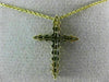 ESTATE .40CT DIAMOND 14KT YELLOW GOLD CLASSIC FLOATING CROSS PENDANT #21625