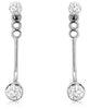 ESTATE .46CT DIAMOND 14KT WHITE GOLD 2 STONE BAR ADJUSTABLE FUN HANGING EARRINGS