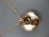 ESTATE LARGE 1.25CT DIAMOND 4 LEAF CLOVER 14K BLACK & ROSE GOLD FLOATING PENDANT