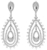 LARGE 5.72CT DIAMOND 14KT WHITE GOLD 3D MULTI TEAR DROP FUN CHANDELIER EARRINGS