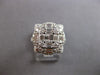 LARGE 1.87CT DIAMOND 18KT WHITE GOLD ROUND & BAGUETTE CLUSTER SQUARE FLOWER RING