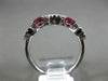 ESTATE 1.03CT DIAMOND & AAA RUBY 14KT WHITE GOLD 5 STONE ETOILE ANNIVERSARY RING