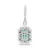 LARGE 10.36CT DIAMOND & AAA EMERALD 18KT WHITE GOLD EMERALD CUT HANGING EARRINGS