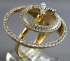 ESTATE EXTRA LARGE .95CT DIAMOND 14KT YELLOW GOLD FLOWER MULTI CIRCULAR FUN RING