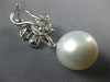 LARGE 2.03CT DIAMOND & AAA PEARL 18KT WHITE GOLD 3D MULTI LEAF HANGING EARRINGS