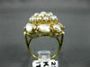 ANTIQUE LARGE AAA SOUTH SEA PEARL 14KT YELLOW GOLD 3D FLOWER CLUSTER RING #22299