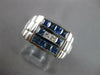 WIDE .86CT DIAMOND & AAA SAPPHIRE 18K WHITE GOLD PRINCESS SQUARE MENS RING 27175