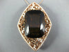 EXTRA LARGE 73.47CT DIAMOND & AAA SMOKY TOPAZ 18K ROSE GOLD 3D FILIGREE PENDANT