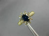 ESTATE 1.02CT DIAMOND & SAPPHIRE 14K YELLOW GOLD FLOWER ENGAGEMENT RING #11000