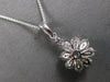 ESTATE LARGE 1.27CT DIAMOND 14KT WHITE GOLD FLOWER FILIGREE FUN FLOATING PENDANT