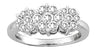 ESTATE 1.0CT DIAMOND 14KT WHITE GOLD INVISIBLE FLOWER PAST PRESENT FUTURE RING