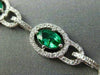 ESTATE WIDE 7.06CT DIAMOND & AAA EMERALD 14KT WHITE GOLD 3D HALO TENNIS BRACELET