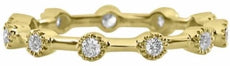 .29CT DIAMOND 18K YELLOW GOLD 3D ROUND FILIGREE BAMBOO ETERNITY ANNIVERSARY RING