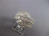 WIDE 1.78CT DIAMOND 18KT WHITE GOLD 3D MULTI ROW DOUBLE SWIRL ANNIVERSARY RING