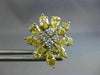 LARGE 4.08CT WHITE & FANCY YELLOW DIAMOND 18KT TWO TONE GOLD 3D HANGING EARRINGS