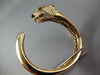 EXTRA LARGE 3.82CT DIAMOND & AAA TSAVORITE 18K ROSE GOLD PANTHER BANGLE BRACELET