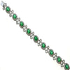 LARGE 8.88CT DIAMOND & AAA EMERALD 18KT WHITE GOLD OVAL & ROUND TENNIS BRACELET