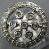 WIDE .49CT DIAMOND 14K WHITE GOLD ROUND SNOWFLAKE FLOWER BEZEL CIRCULAR FUN RING