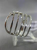 ESTATE LARGE .33CT DIAMOND 14KT WHITE GOLD 3D MULTI ROW ETOILE TRIANGULAR RING
