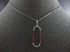 .74CT DIAMOND & AAA RUBY 14K WHITE GOLD 3D BAGUETTE & ROUND FUN FLOATING PENDANT