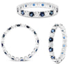 1.45CT DIAMOND & AAA SAPPHIRE 14KT WHITE GOLD 3D ROUND ETERNITY ANNIVERSARY RING