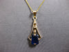 LARGE 1.44CT AAA SAPPHIRE 14K YELLOW GOLD 3D EMERALD CUT FLOATING PENDANT #27882