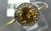 ESTATE .47CT DIAMOND & AAA CITRINE 14KT YELLOW GOLD ROUND HALO CLASSIC FUN RING