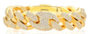 WIDE 15.85CT DIAMOND 14KT YELLOW GOLD 3D PAVE SOLID CUBAN UNISEX TENNIS BRACELET