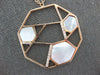 LARGE .25CT DIAMOND & AAA MOTHER OF PEARL 14KT ROSE GOLD 3D OCTAGON FUN NECKLACE