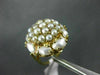 ANTIQUE LARGE AAA SOUTH SEA PEARL 14KT YELLOW GOLD 3D FLOWER CLUSTER RING #22299