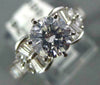 ESTATE 1.89CT DIAMOND 18KT WHITE GOLD 3D ROUND & BAGUETTE ENGAGEMENT RING #1835