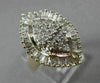 ESTATE LARGE 1.20CT ROUND & BAGUETTE DIAMOND 14K WHITE & YELLOW GOLD RING #22917