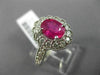 LARGE 2.25CT DIAMOND & AAA OVAL RUBY 14KT WHITE GOLD 3D FILIGREE ENGAGEMENT RING